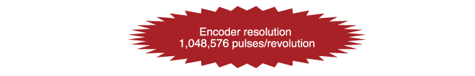 Encoder resolution 1,048,576 pulses/revolution